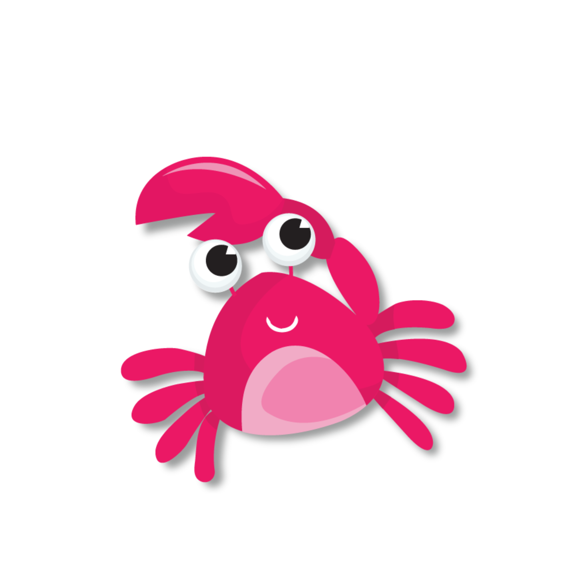 Image of a cartoon pink crab